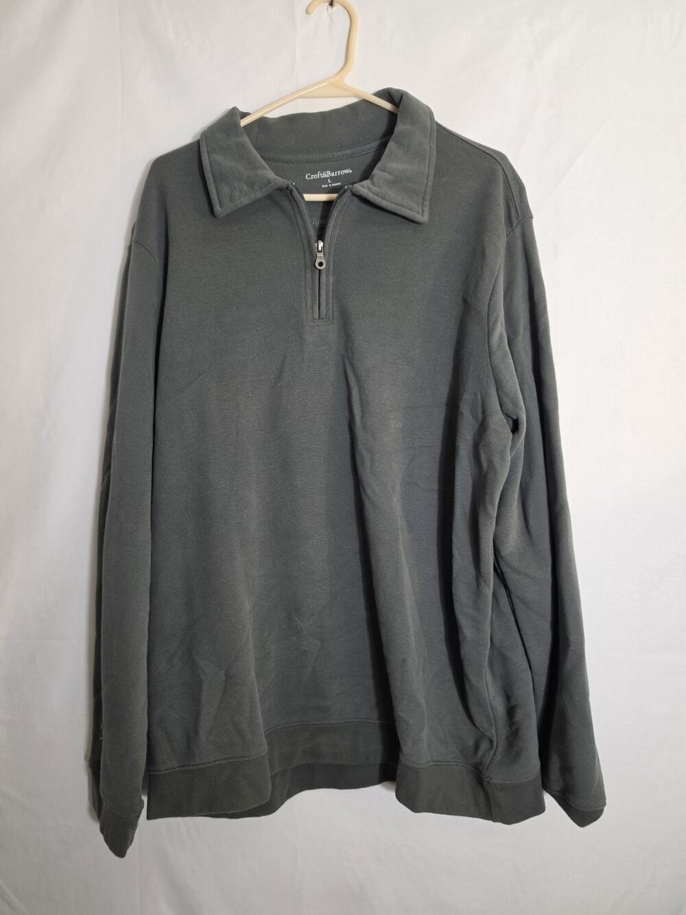 Croft And Barrow Men's Fleece Style Olive Pullover Size Large